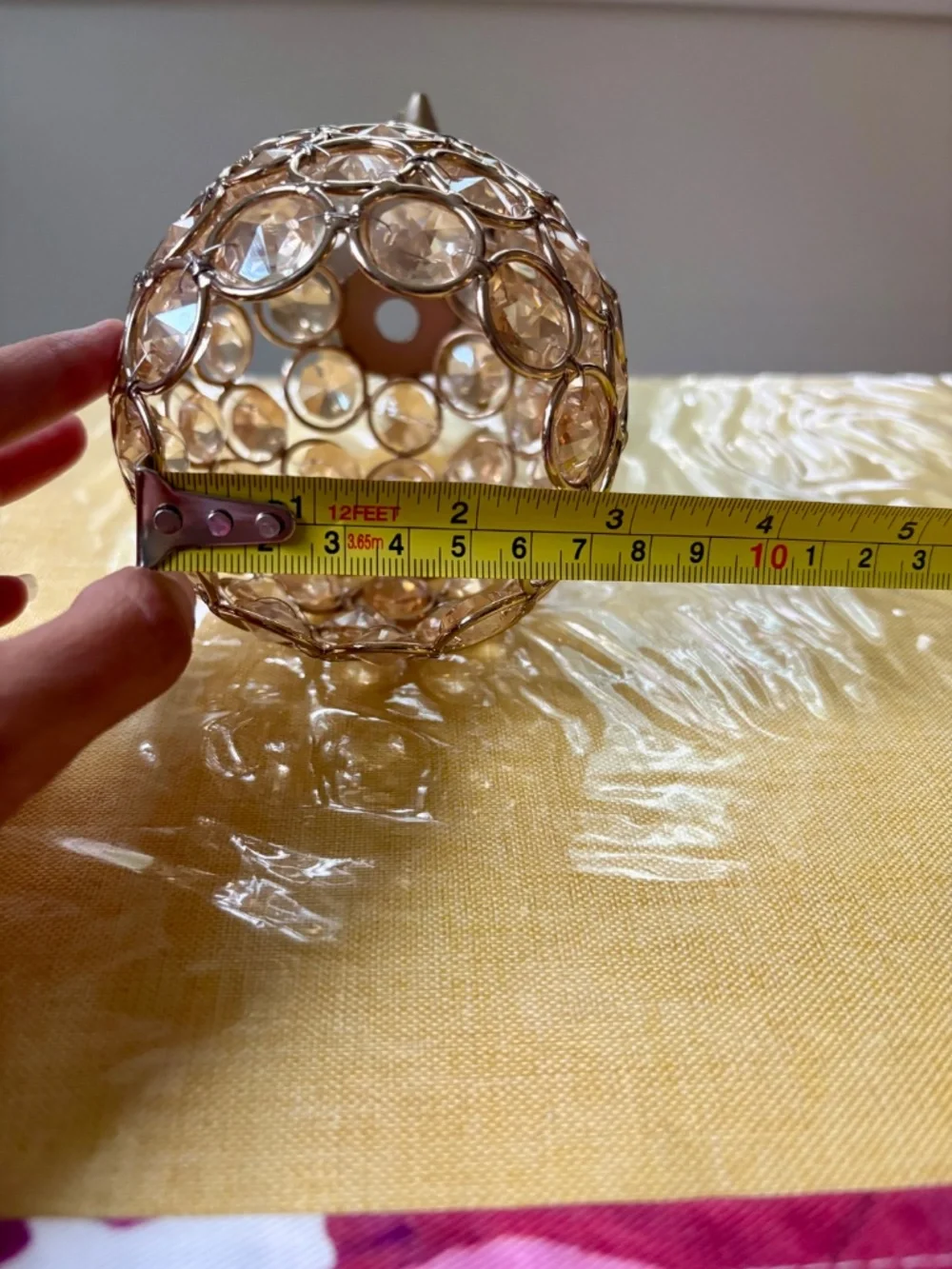 Pier 1 Gold Crystal and Metal Pineapple
